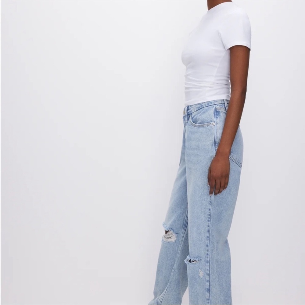 Good American Good '90s Ripped High Waist Relaxed Jeans GNIC999T Blue953 - Picture 4 of 10